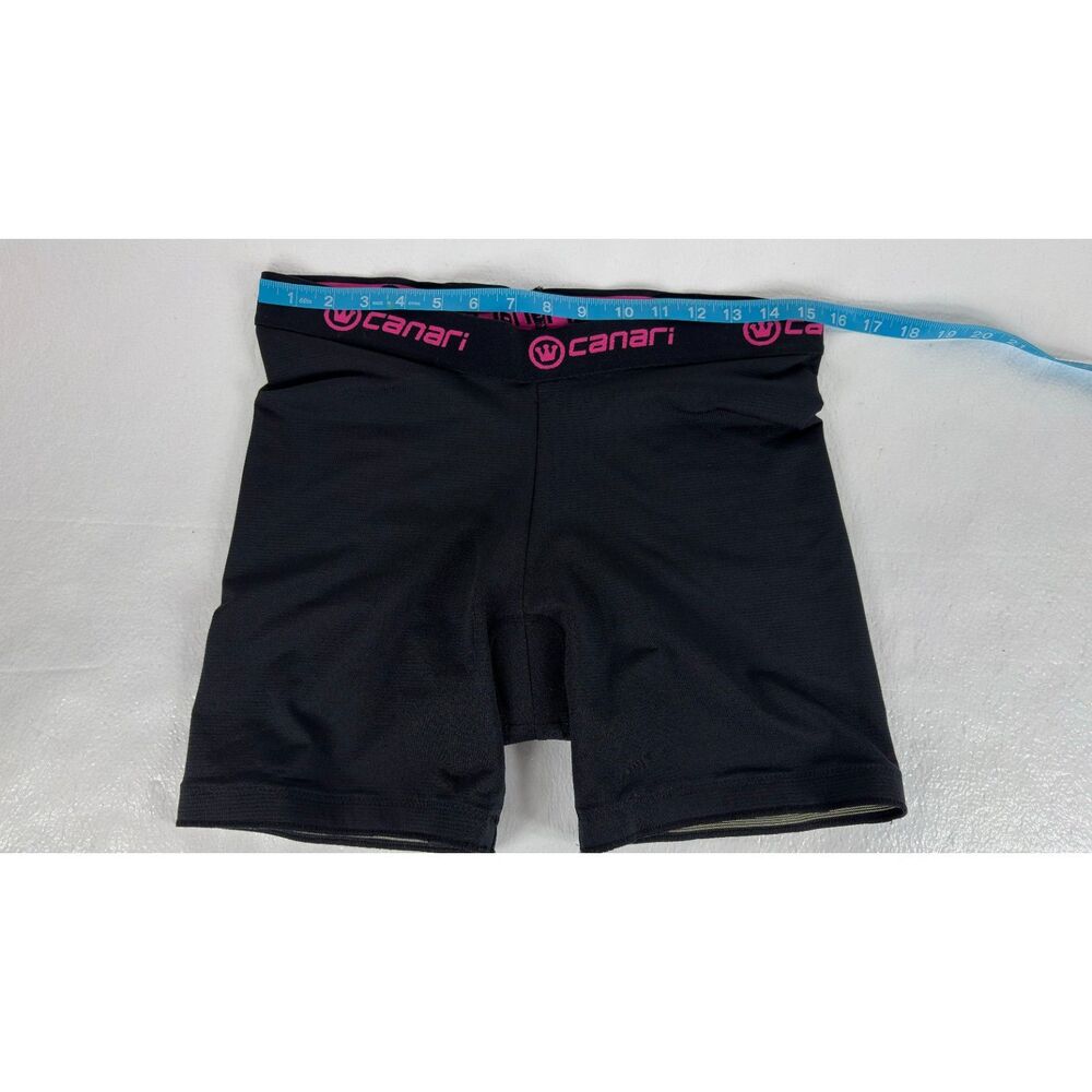 CANARI and Nishiki Capri Bike Pants Womens Black Padded Cycling Shorts Size M - Picture 6 of 13